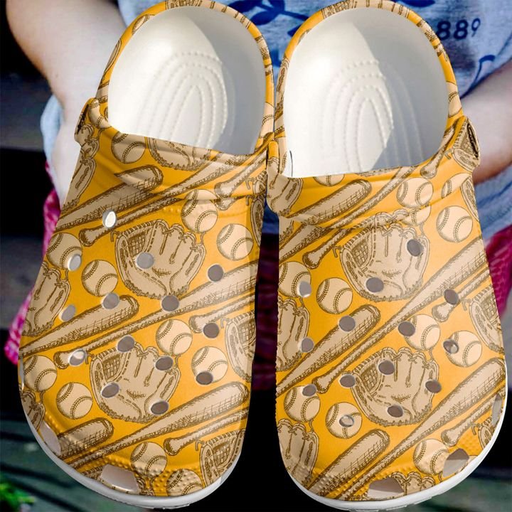Baseball Seamless Pattern Crocs Clog Shoes