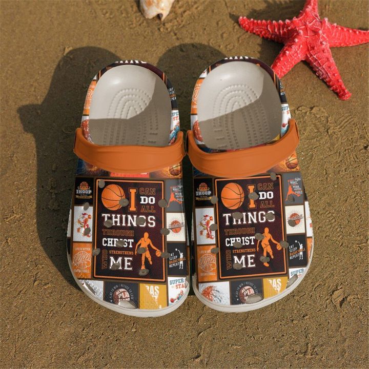 Basketball Christ Strengthens Me Crocs Clog Shoes