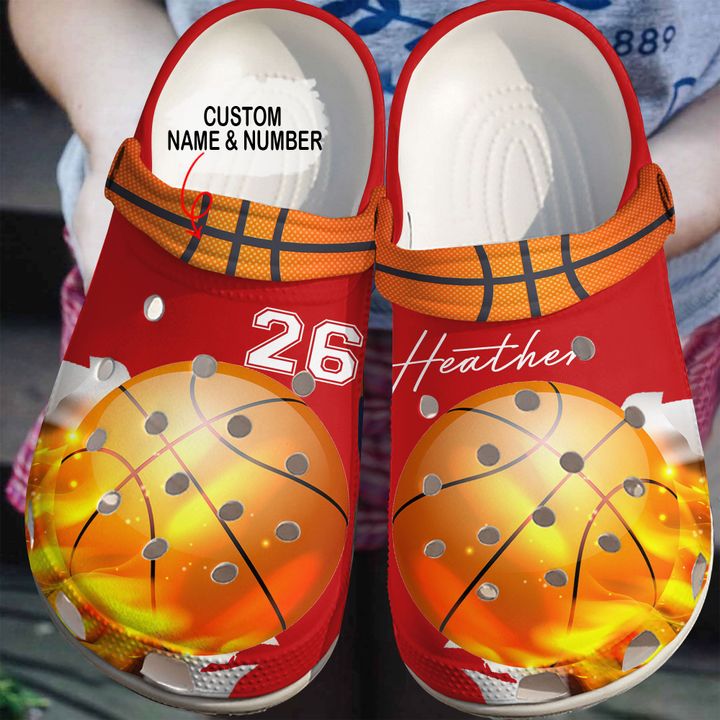 Basketball Personalized Fire Crocs Clog Shoes
