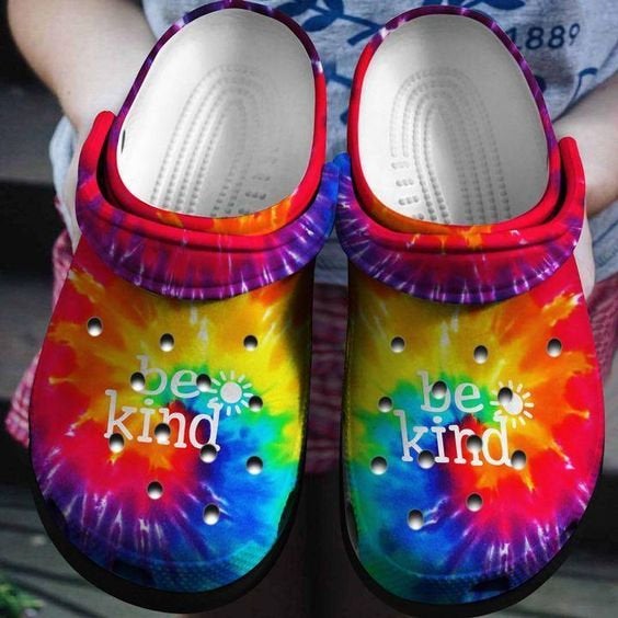 Be Kind Tie Dye Cool Crocband Crocs Clog Shoes