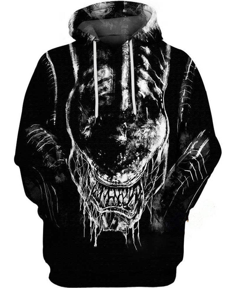 Beast In The Darkness Alien Hoodie 3D