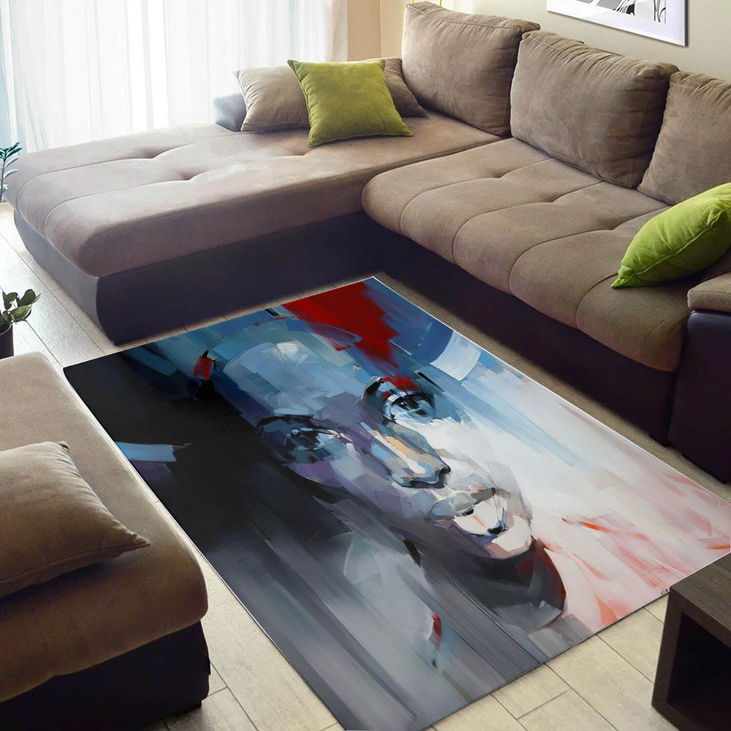 Beautiful African Inspired Woman Design Floor Carpet Home Rug