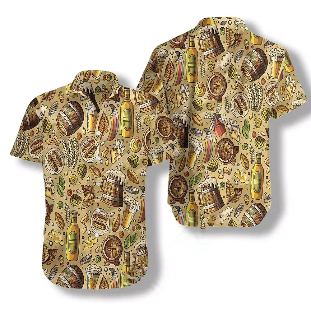 Beer Fest Seamless Pattern Hawaiian shirts