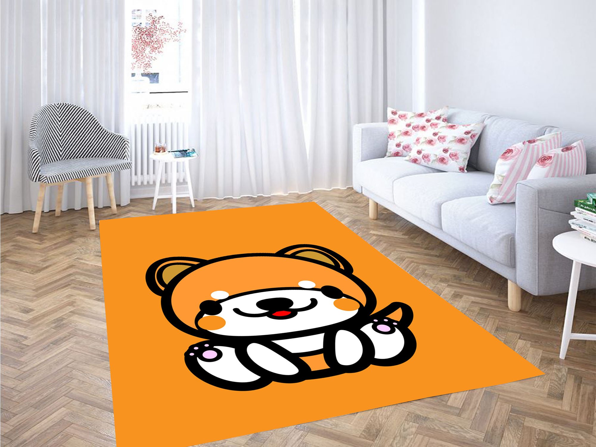 Big Outline Dog Art Carpet Rug