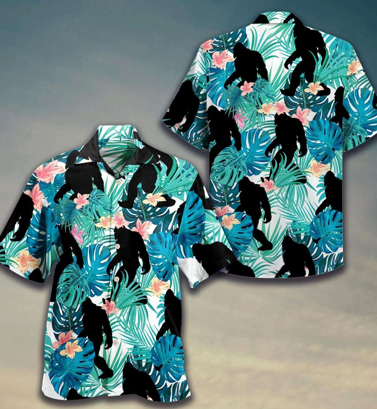 Bigfoot Sasquatch Folklore Creature Tropical Pattern Summer Vacation Gift For Mom Dad Birthday Hawaiian shirts