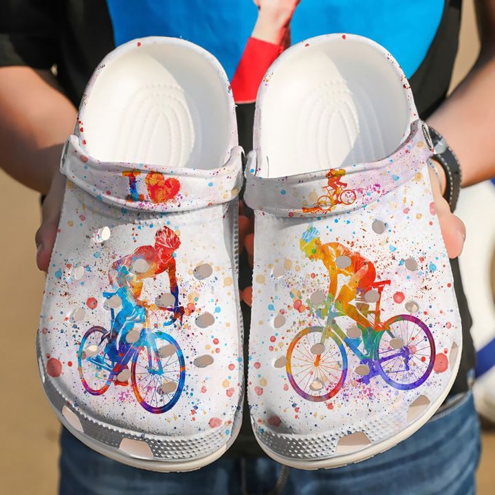 Biking Love Crocs Clog Shoes