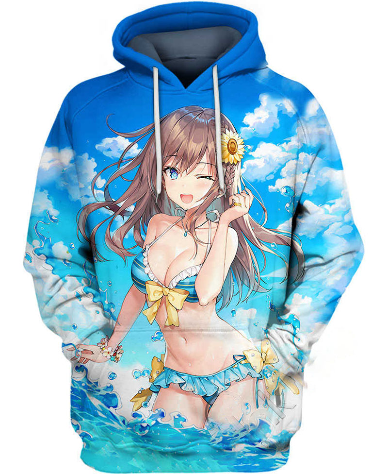Bikini Girl Anime Hoodie 3D