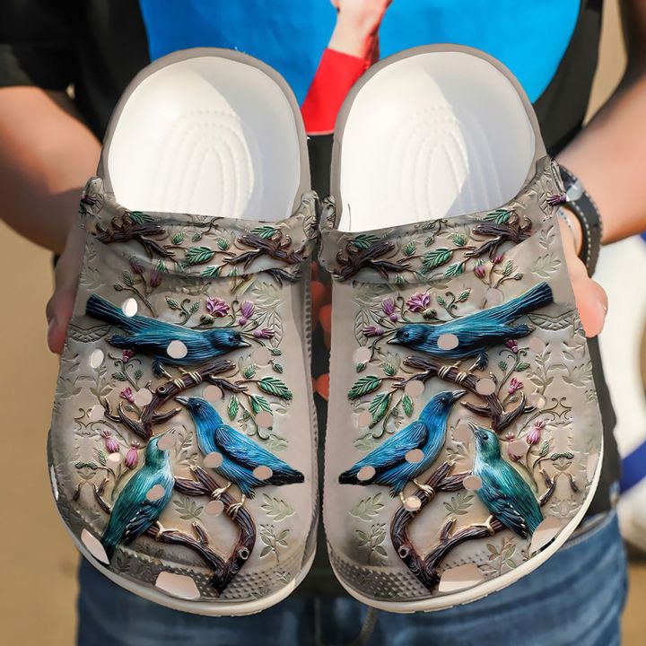 Bird Blue Birds Crocs Clog Shoes