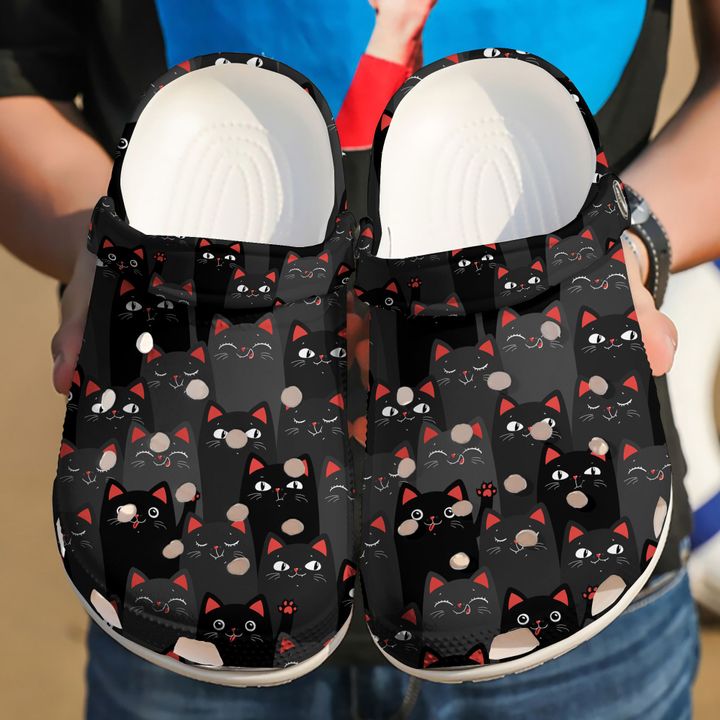 Black Cat Funny Crocs Clog Shoes