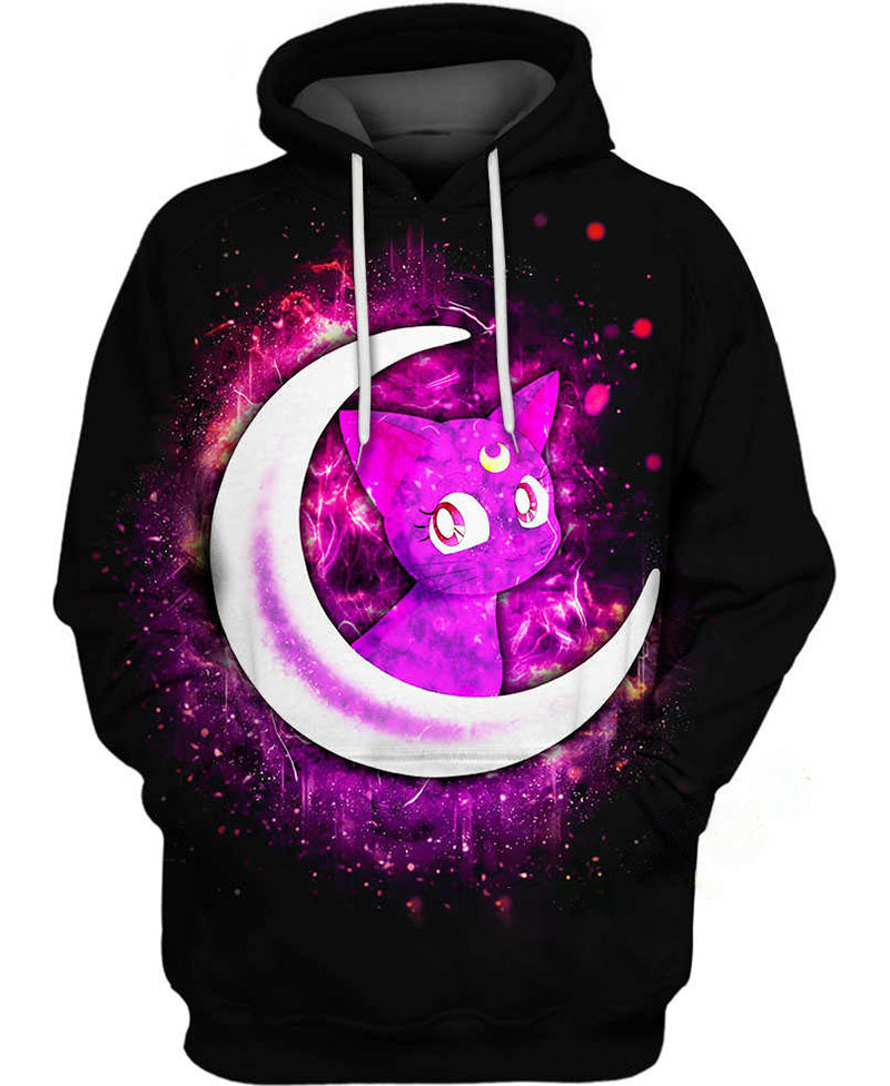 Black-purple Cat Hoodie 3D