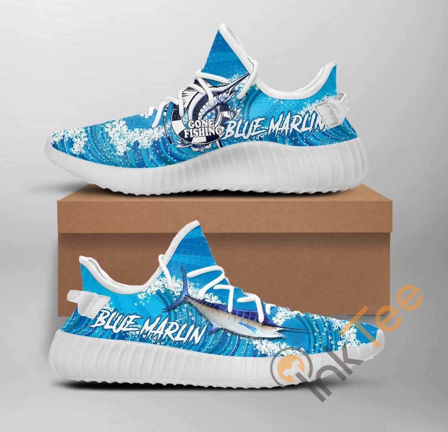 Blue Marlin Art Yeezy Boost
