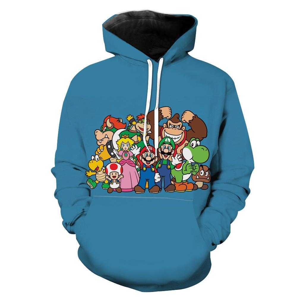 Blue Nintendo Character Video Game Hoodie 3D