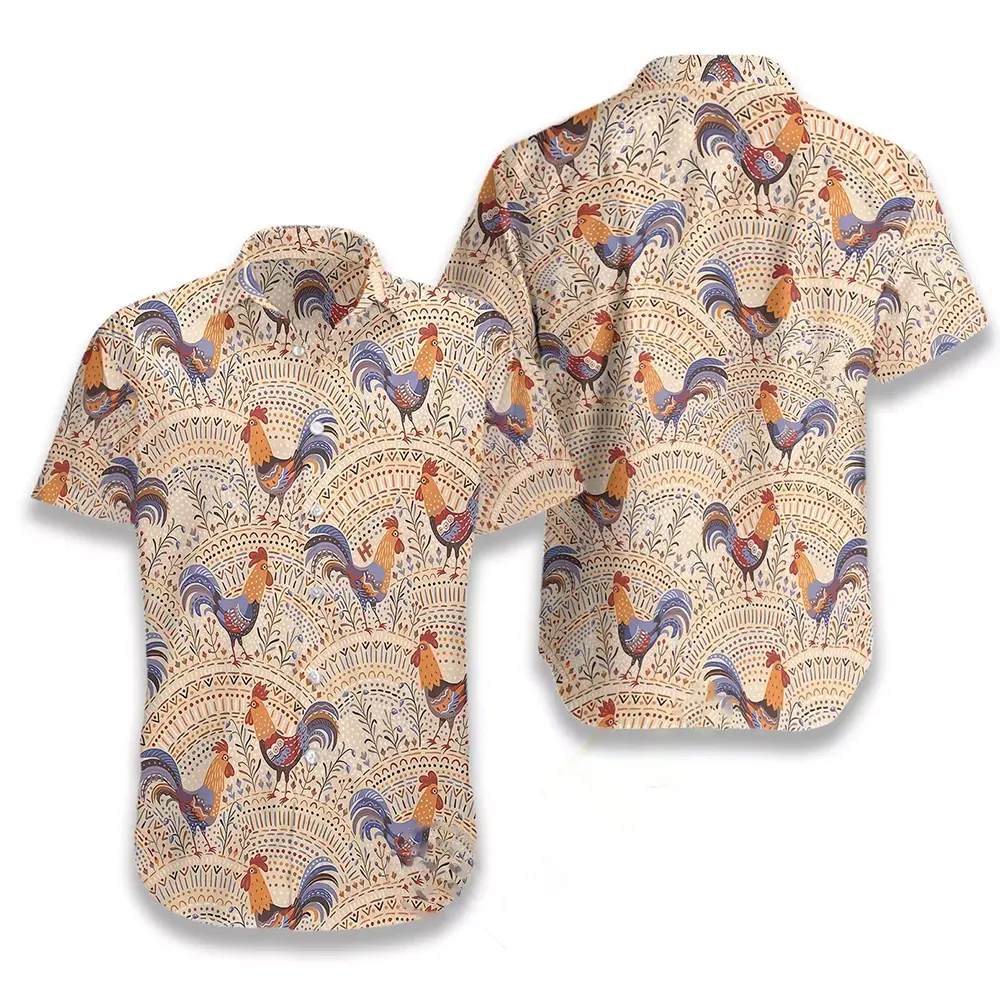 Boho Chicken Pattern Hawaiian shirts