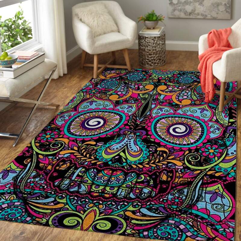 Boho Detailed Skull Area Limited Edition Rug