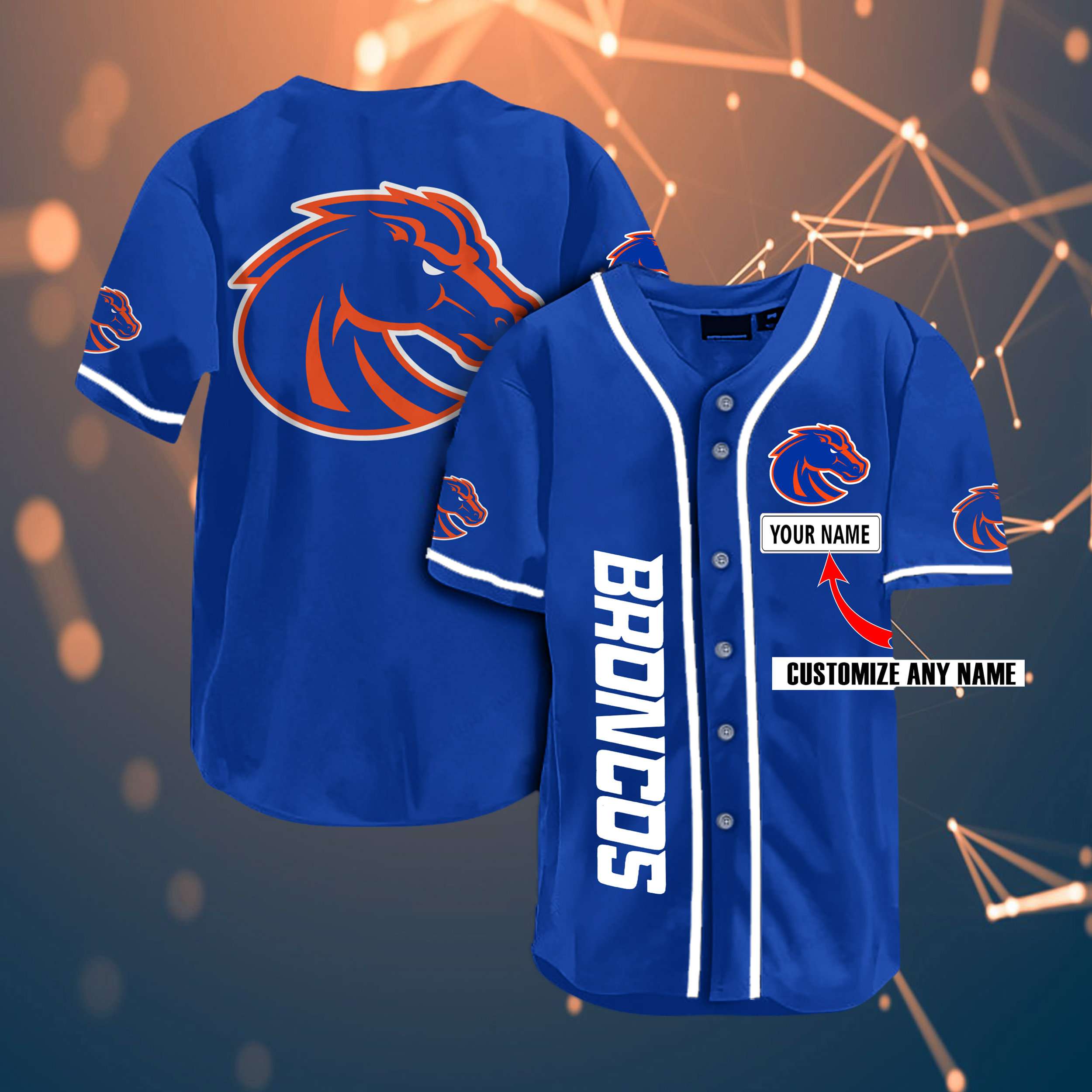 Boise State Broncos Personalized Name Ncaa Fans Team 3d Customization Gifts Baseball Jersey