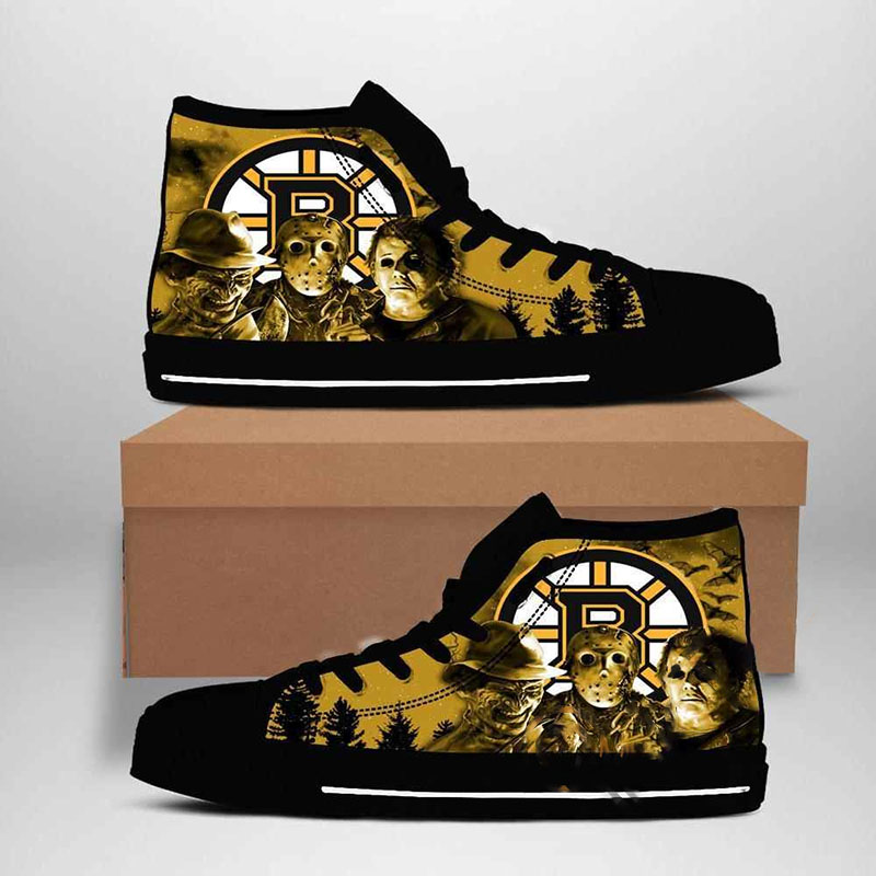 Boston Bruins Nhl Hockey High Top Shoes