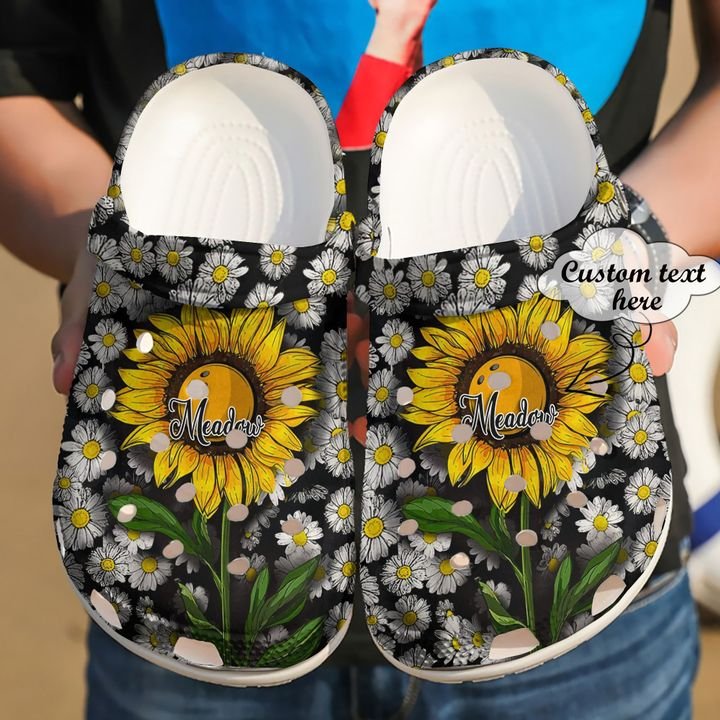 Bowling Personalized Sunflower Crocs Clog Shoes