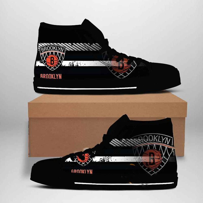 Brooklyn Nets Nba Basketball High Top Shoes