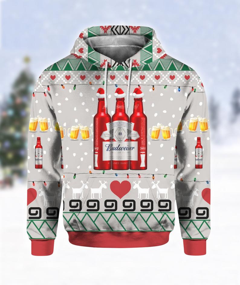 Budweiser Beer Red Bottles Hoodie 3D