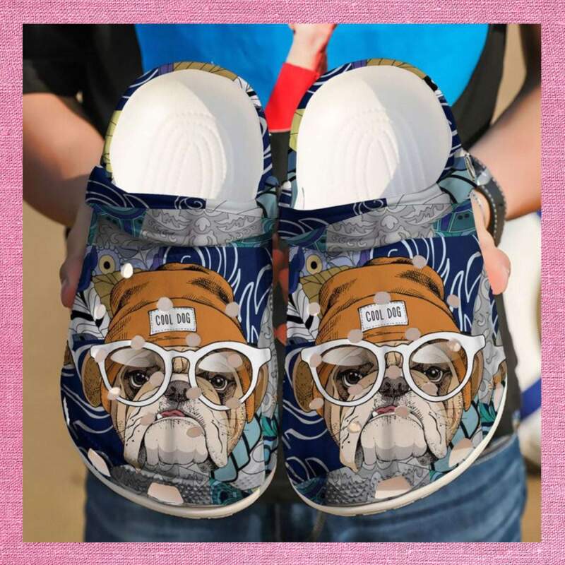 Bulldog Cool Dog Crocs Clog Shoes