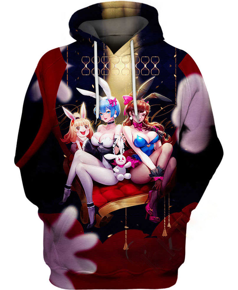 Bunny Girl Rem And D.va Hoodie 3D