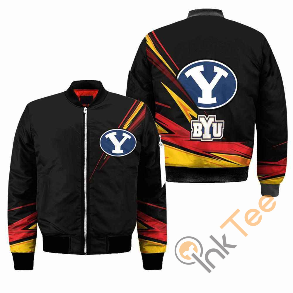BYU Cougars NCAA Black Apparel Best Christmas Gift For Fans Bomber Jacket