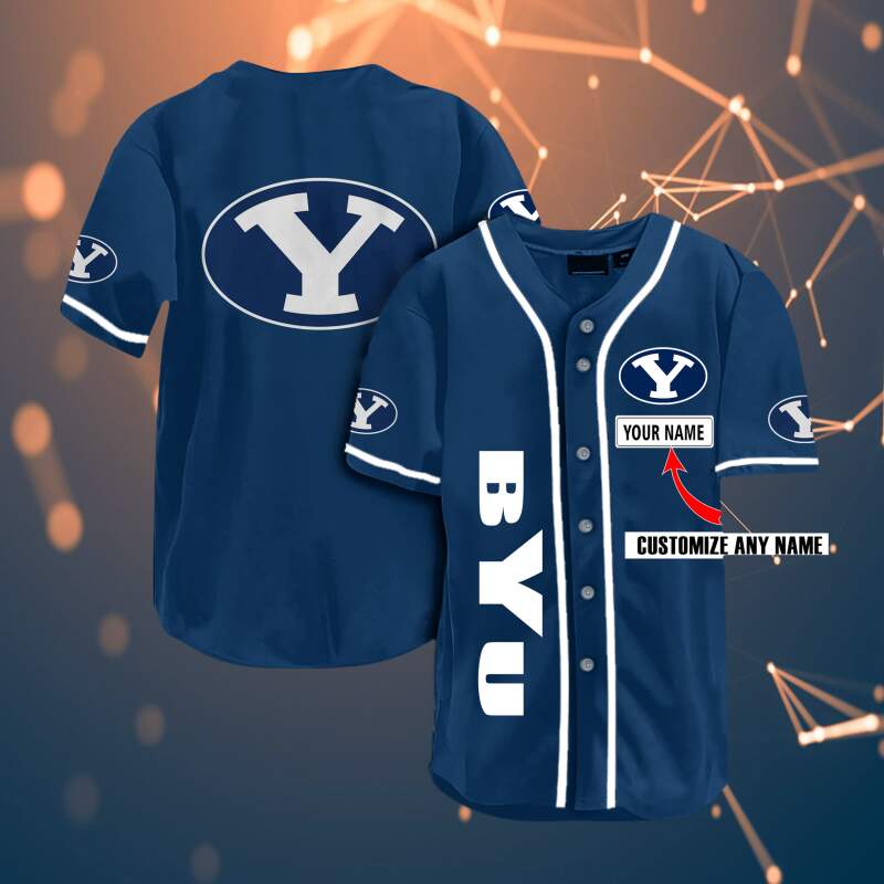 Byu Cougars Personalized Name Ncaa Fans Team 3d Customization Gifts Baseball Jersey