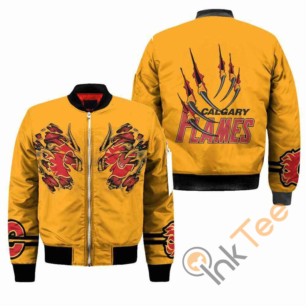 Calgary Flames NHL Claws Apparel Best Christmas Gift For Fans Bomber Jacket