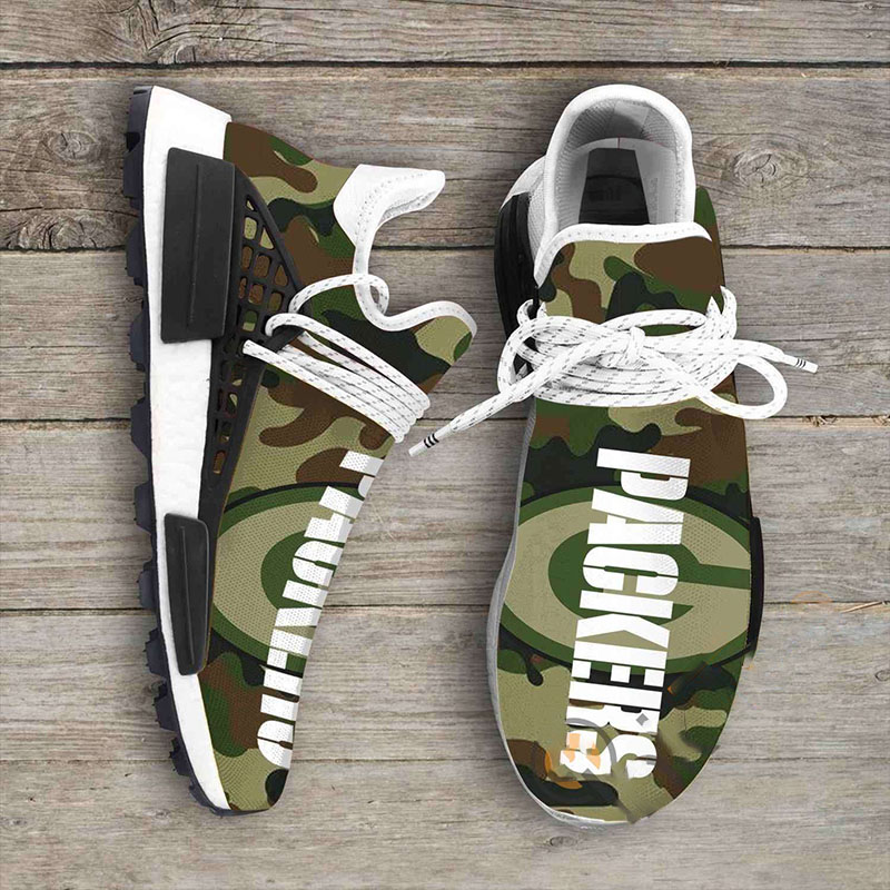 Camo Camouflage Green Bay Packer Nfl NMD Human Shoes