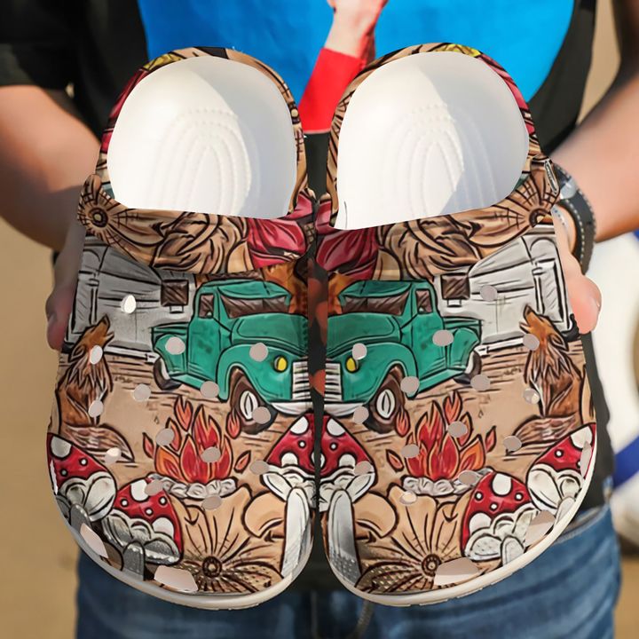 Camping Caravan V1 Crocs Clog Shoes