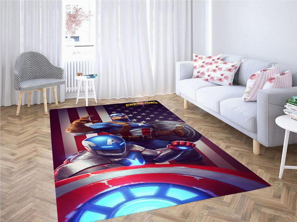 Captain America Bacground Living Room Modern Carpet Rug