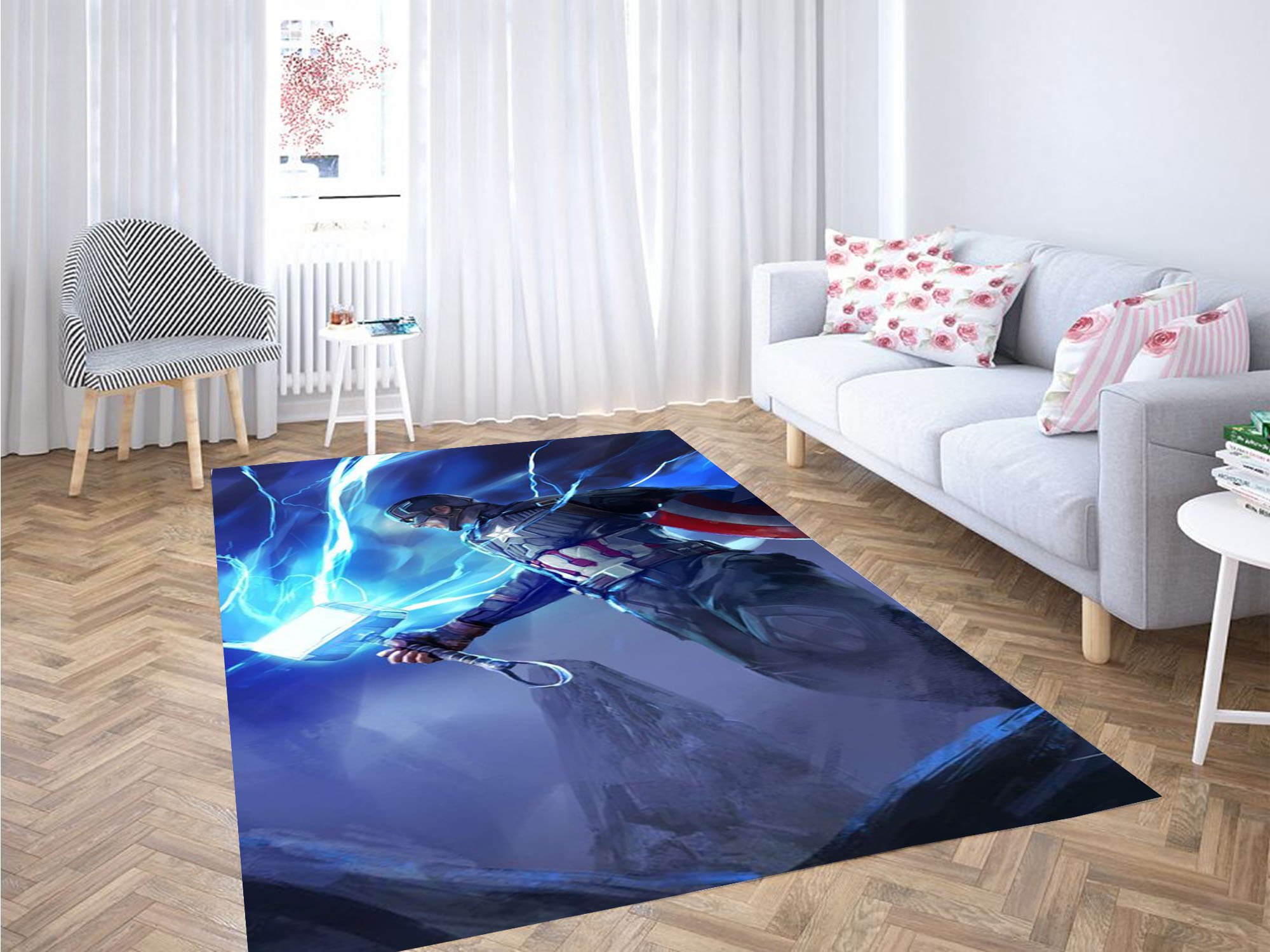 Captain America Wallpaper Carpet Rug