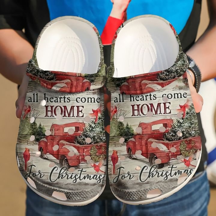 Cardinal All Hearts Come Home For Christmas V2 Crocs Clog Shoes