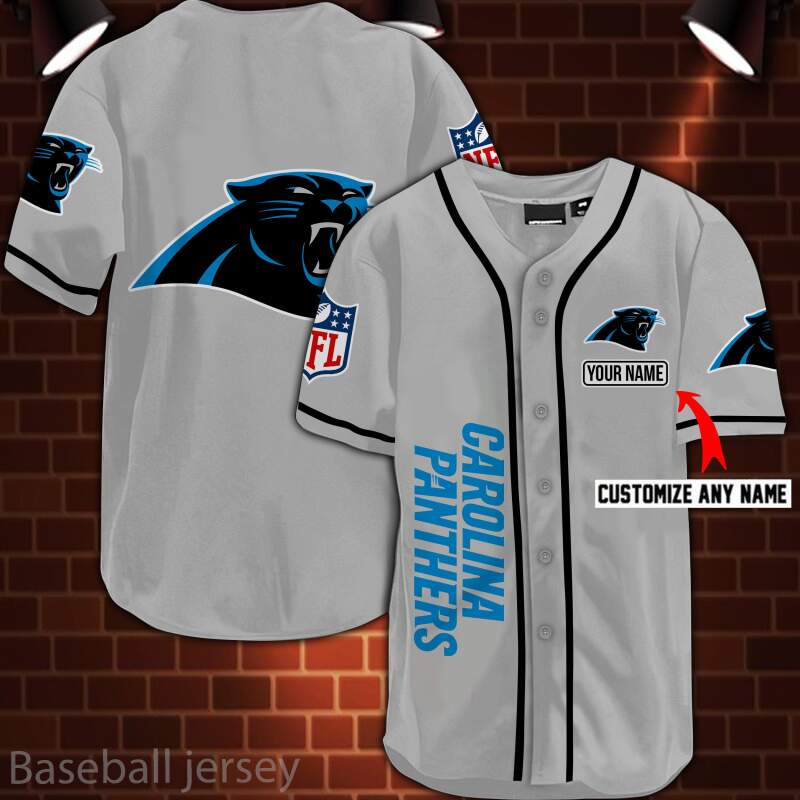 Carolina Panthers Nfl 3d Digital Printed Personalized Logo Baseball Jersey