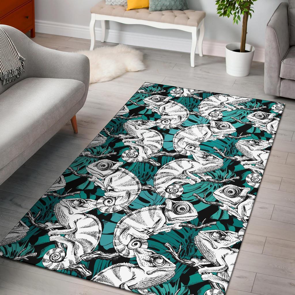 Cartoon Chameleon Pattern Print Area Limited Edition Rug