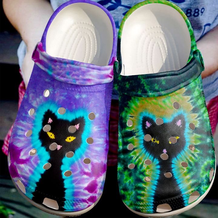 Cat Black And Colors Crocs Clog Shoes