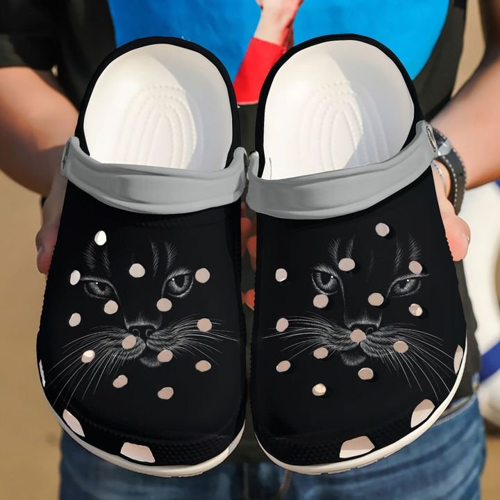 Cat Black Face Crocs Clog Shoes