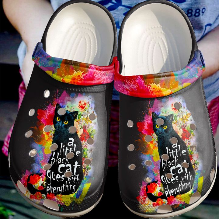 Cat Black Crocs Clog Shoes