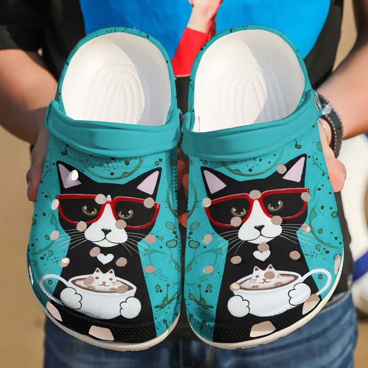Cat Cappuccino Crocs Clog Shoes