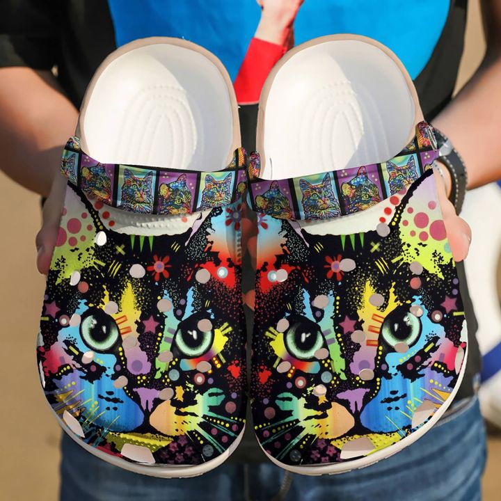 Cat Colorful Crocs Clog Shoes