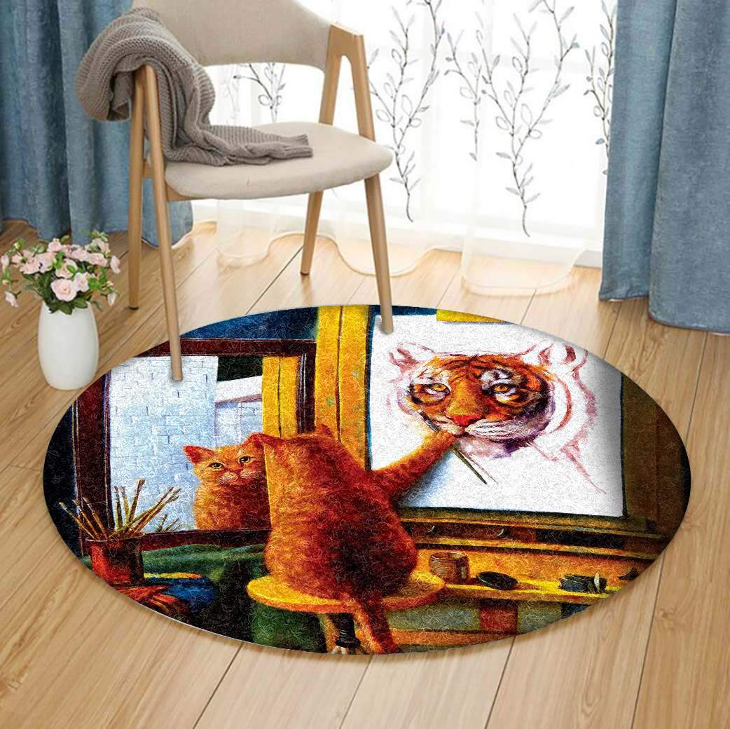 Cat Drawing Limited Edition Round Rug