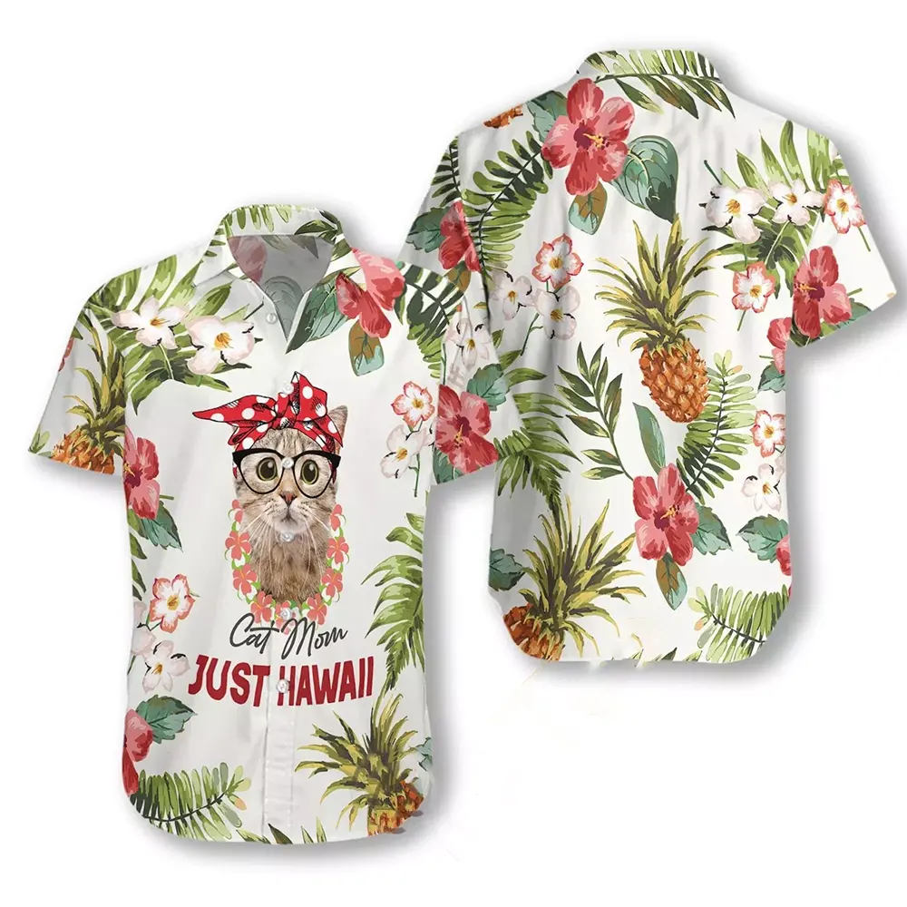 Cat Mom Just Hawaii Hawaiian shirts
