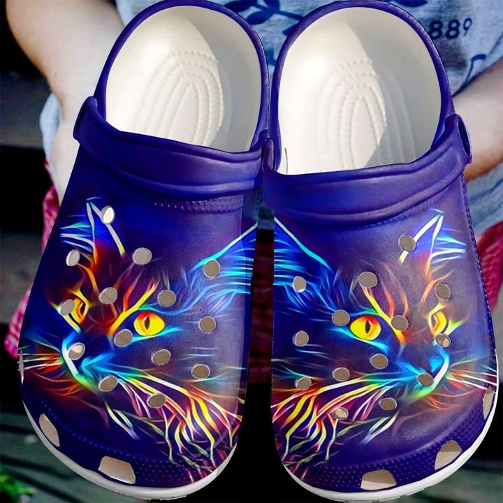Cat Neon Crocs Clog Shoes