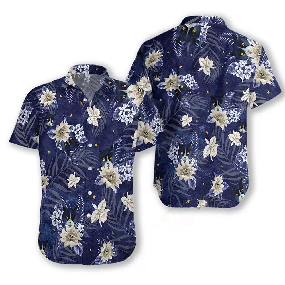 Cat Night Hawaiian shirts