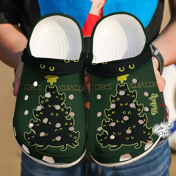 Cat Personalized Merry Christmas V1 Crocs Clog Shoes
