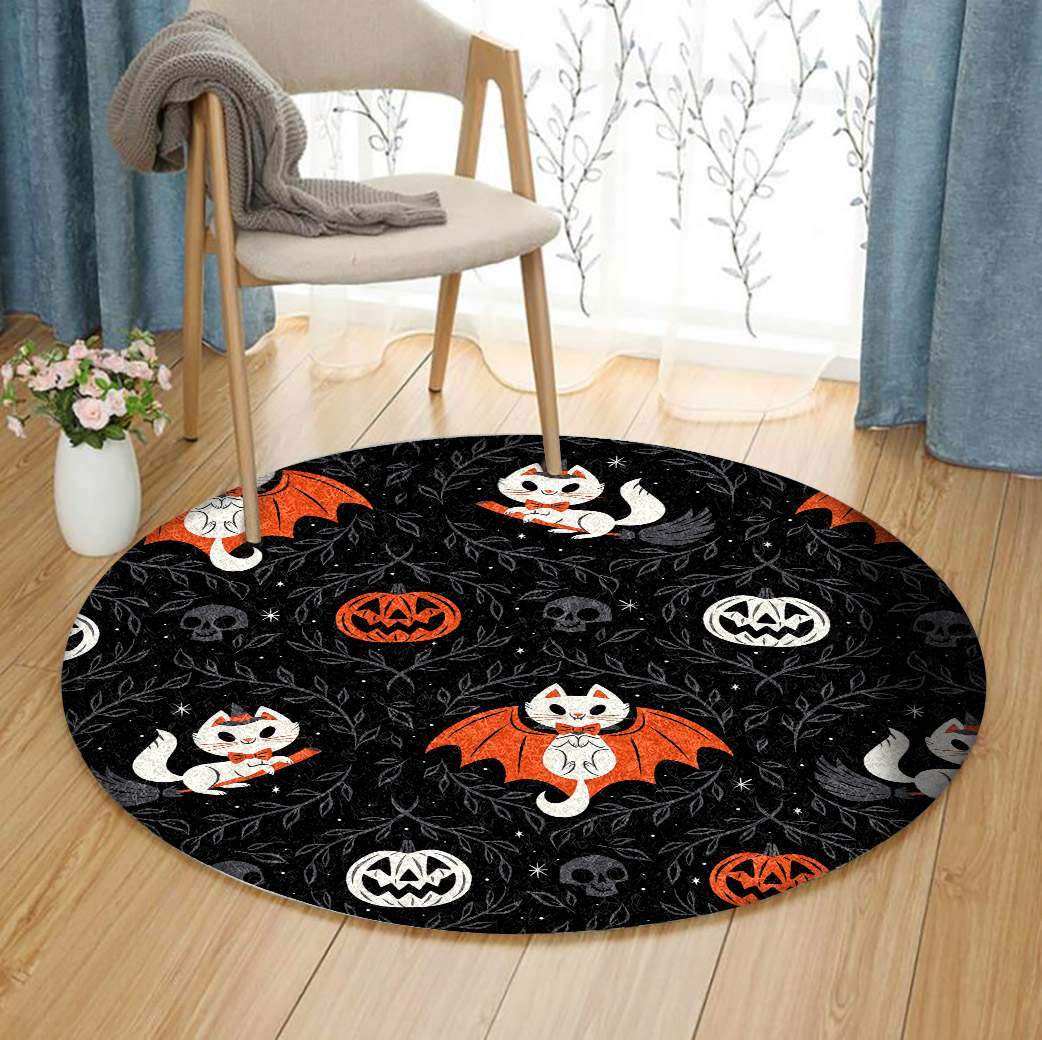 Cat Pumpkin Limited Edition Round Rug