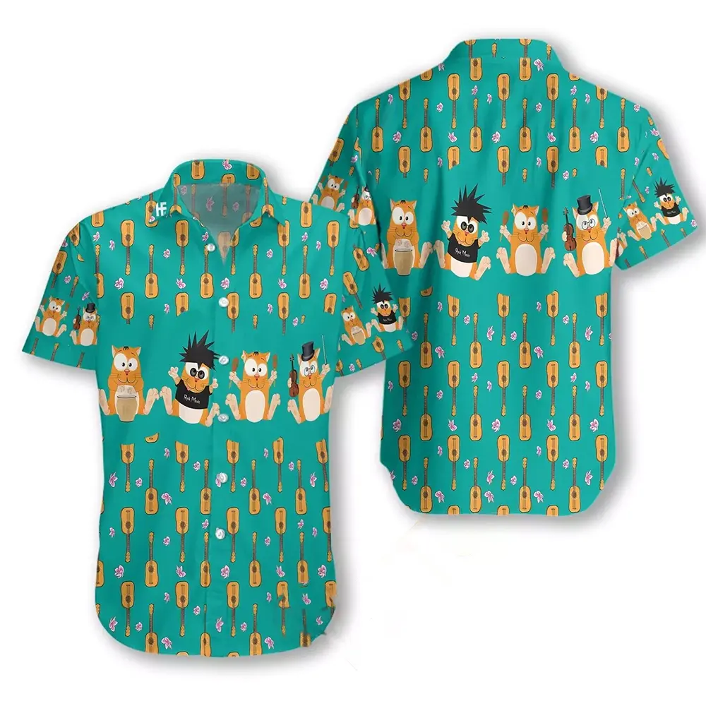 Cat Ukulele Hawaiian shirts