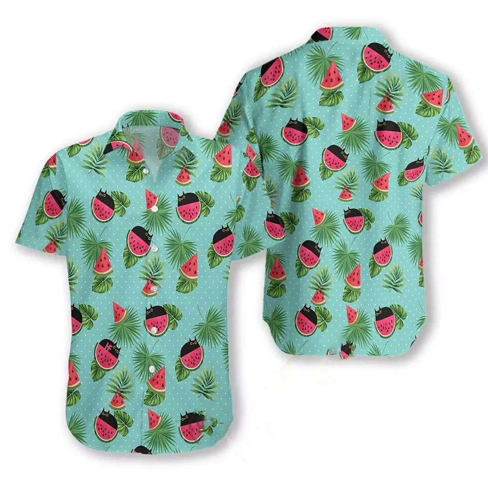 Cat Watermelon Hawaiian shirts