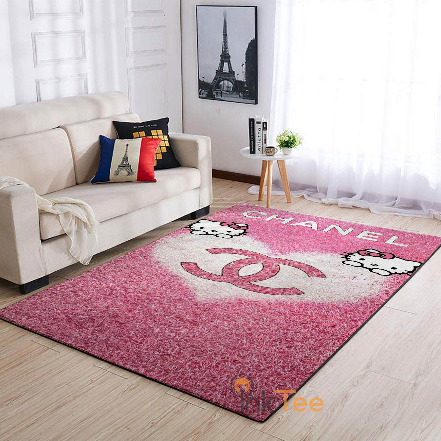 Chanel Prink Kitty Area Rug