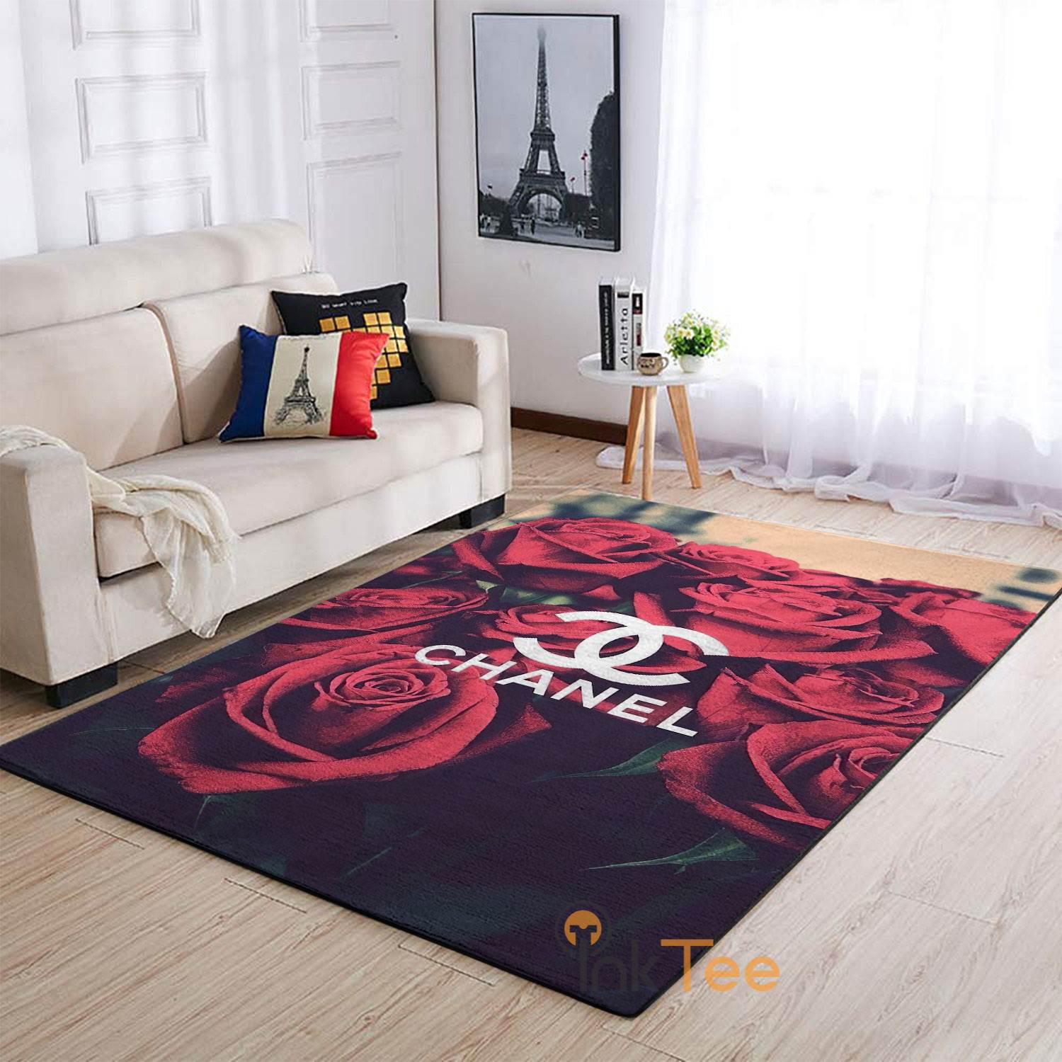 Chanel Roses Area Rug
